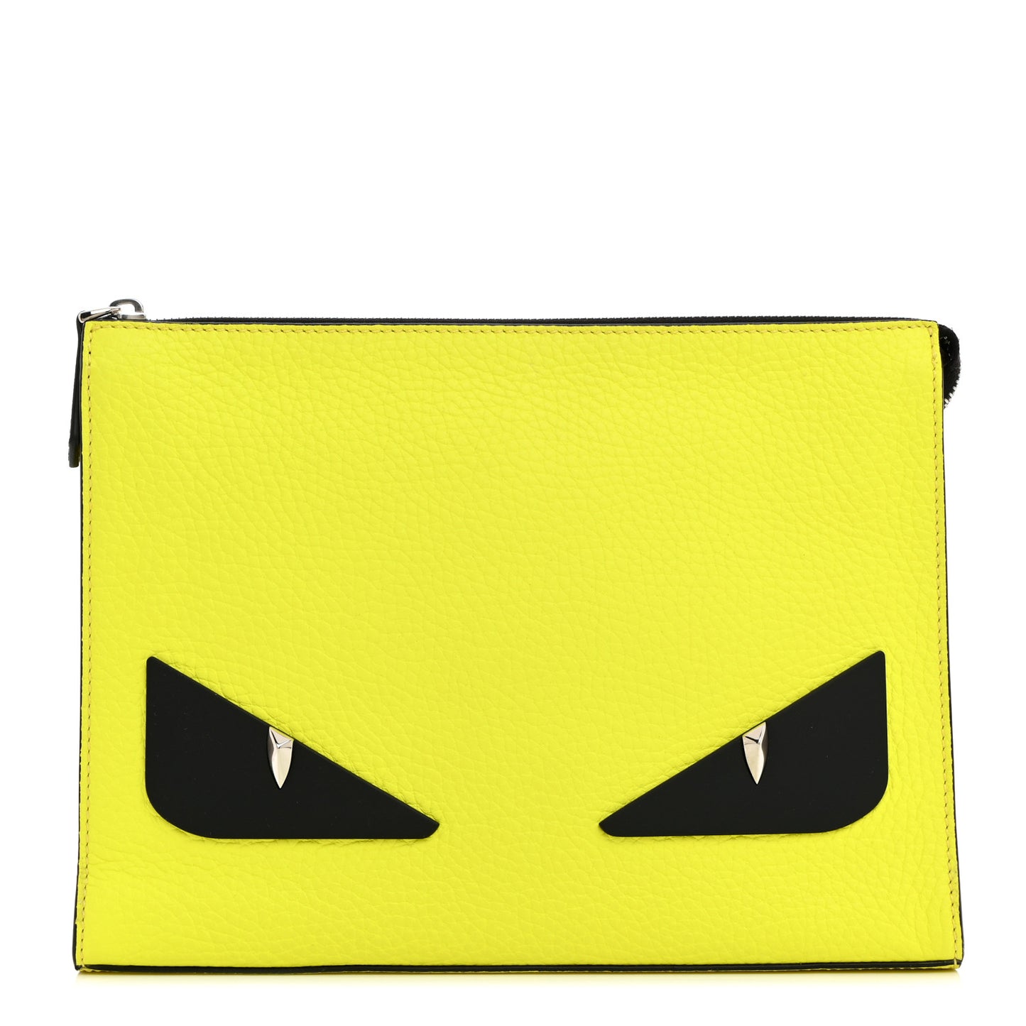 Cuoio Romano Fluo Metal Bug Eyes Pouch Giallo Fluo Black