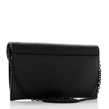 Christian Dior Ultra Matte Calfskin Saddle Chain Wallet Pouch Black 4 of 12