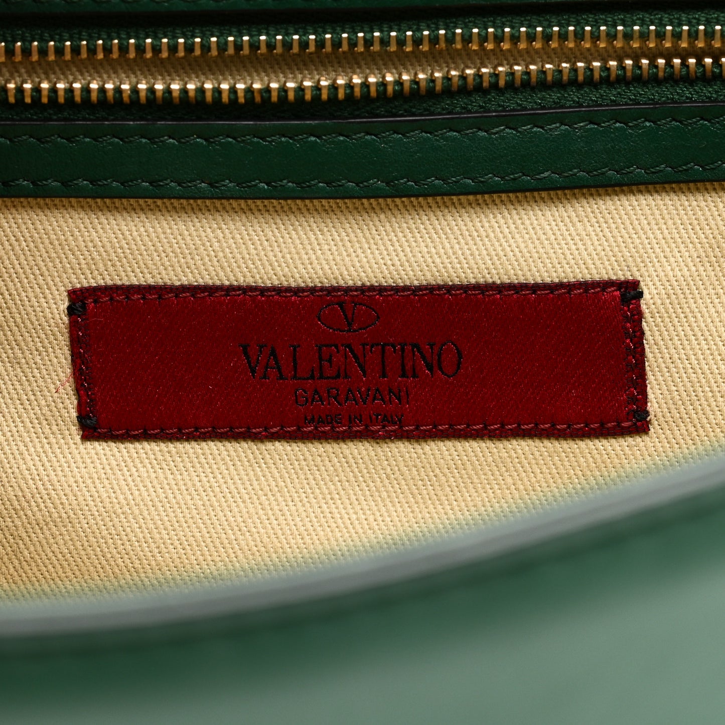 Vitello Medium Glam Lock Rockstud Flap Smeraldo