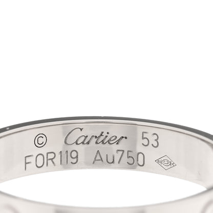 Cartier 18K White Gold 3.5mm LOVE Wedding Band Ring 53 6.5 4 of 5