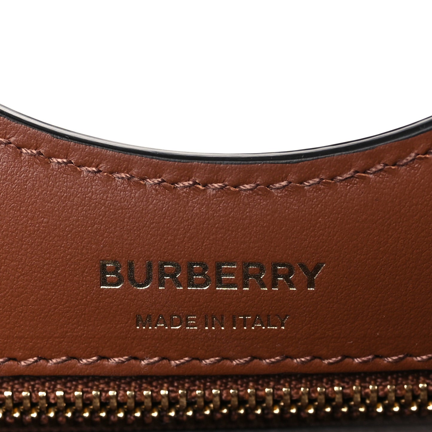 Smooth Calfskin Canvas Check Mini Pocket Bag Dark Birch Brown
