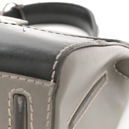 Prada Vitello Tri-Color Medium Sound Top Handle Satchel Grigio Black 14 of 15