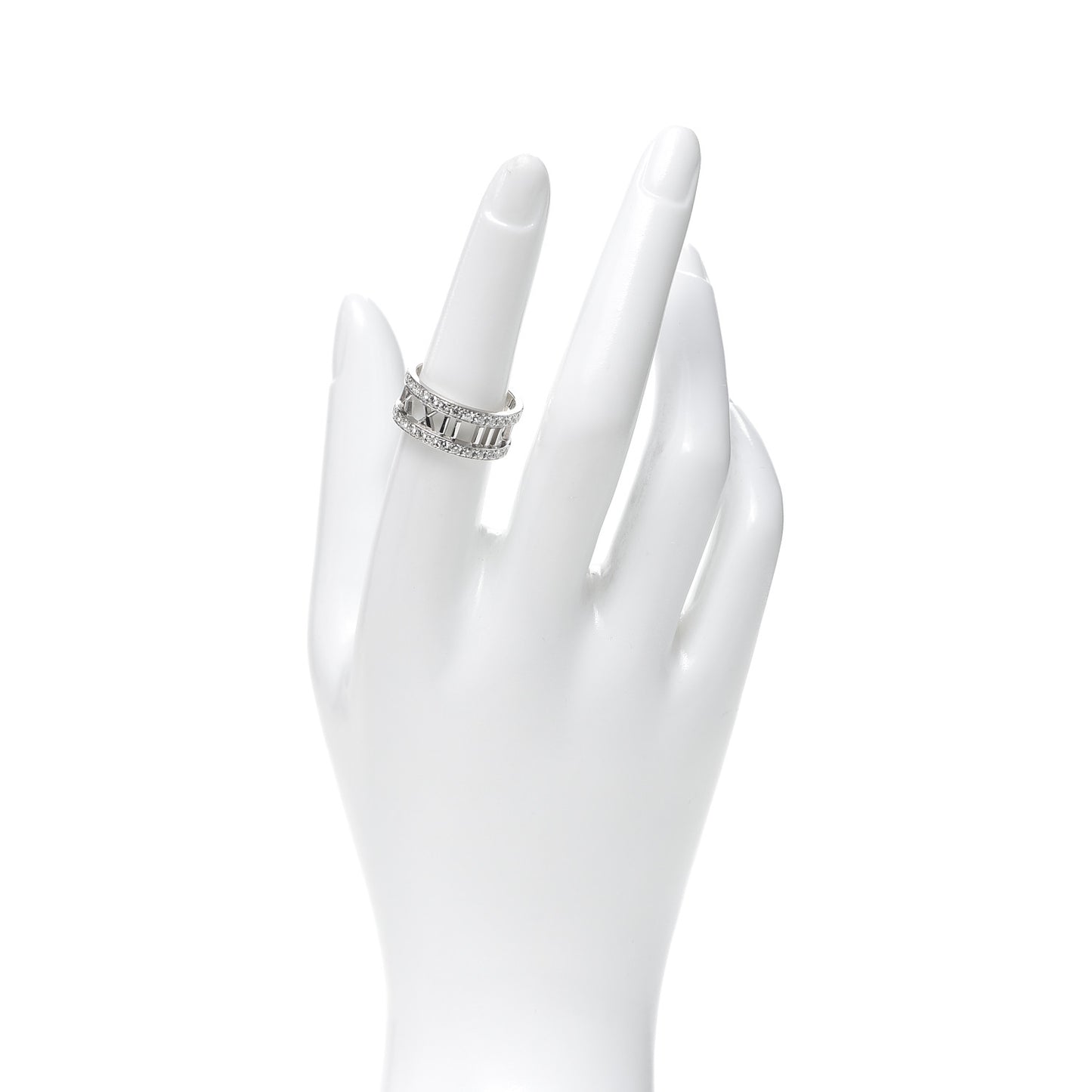 18K White Gold Diamond Wide Atlas Open Ring 54 7