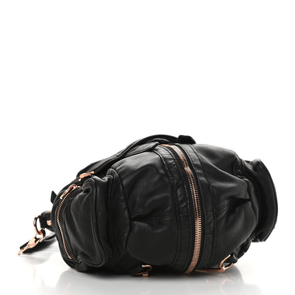 Alexander Wang Lambskin Marti Backpack Bag Washed Black Rose Gold Hardware 4 of 10
