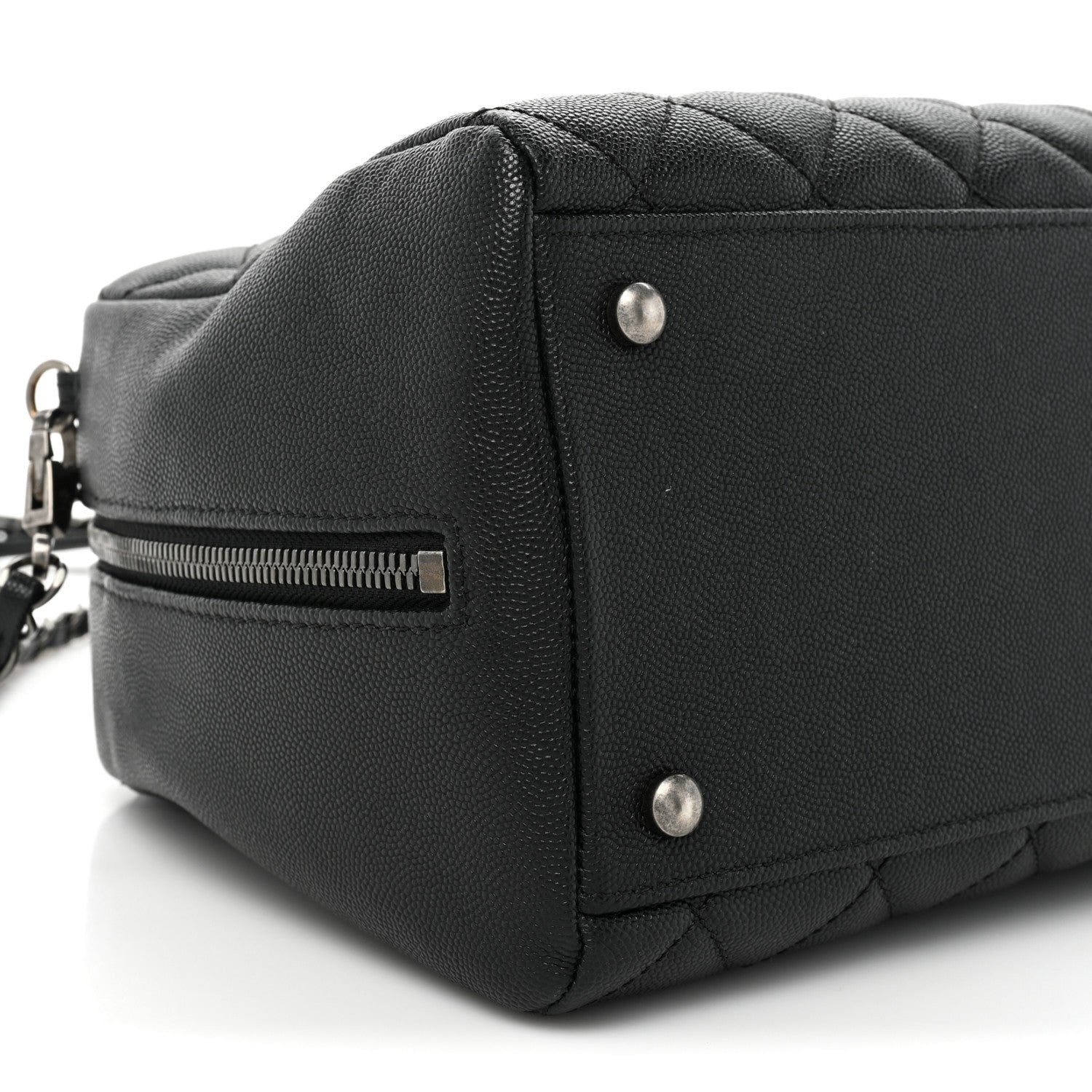 Chanel Caviar Lizard Quilted Coco Handle Bowler Black 9 of 16