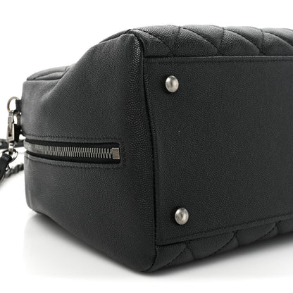 Chanel Caviar Lizard Quilted Coco Handle Bowler Black 9 of 16