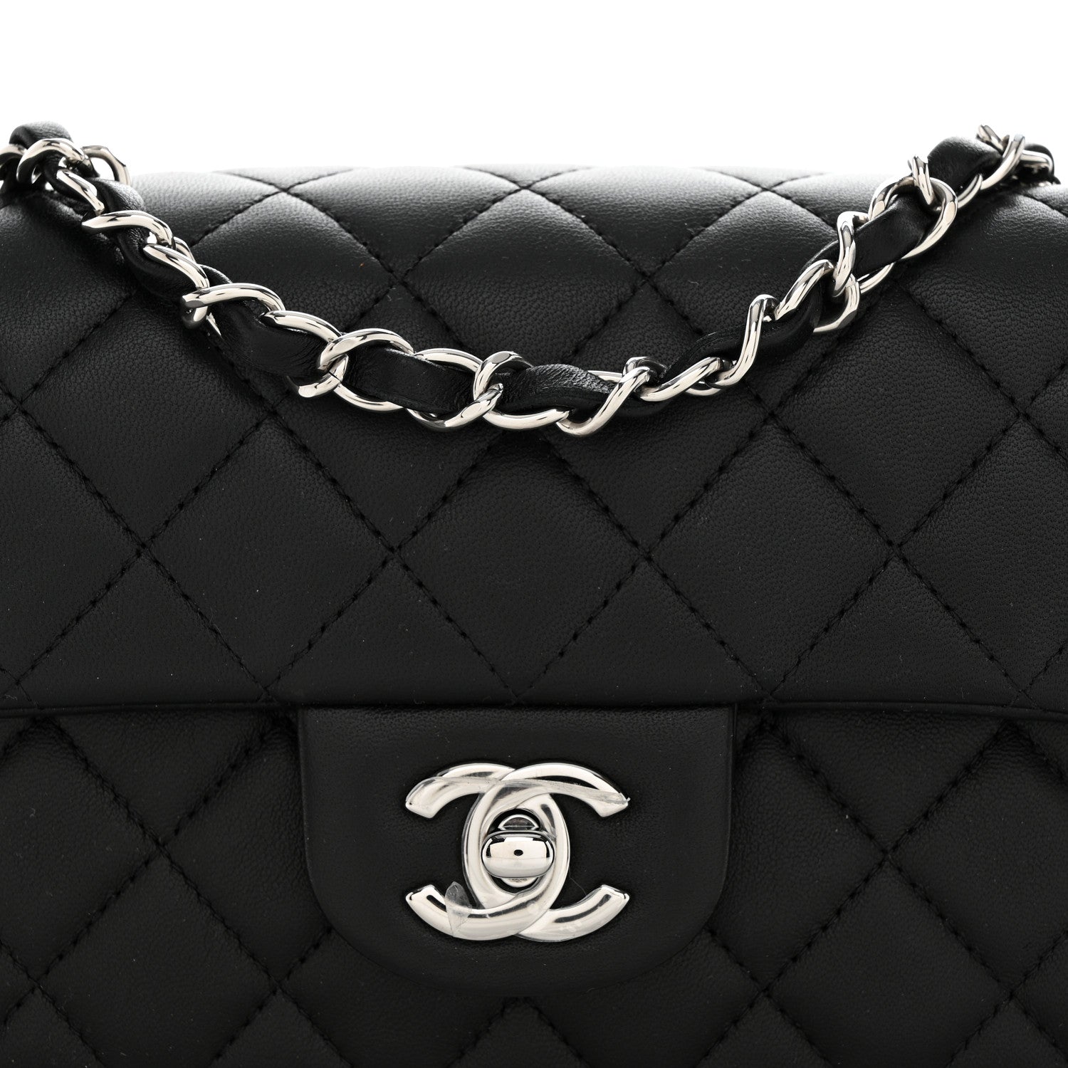 Chanel Lambskin Quilted Mini Rectangular Flap Black 8 of 10