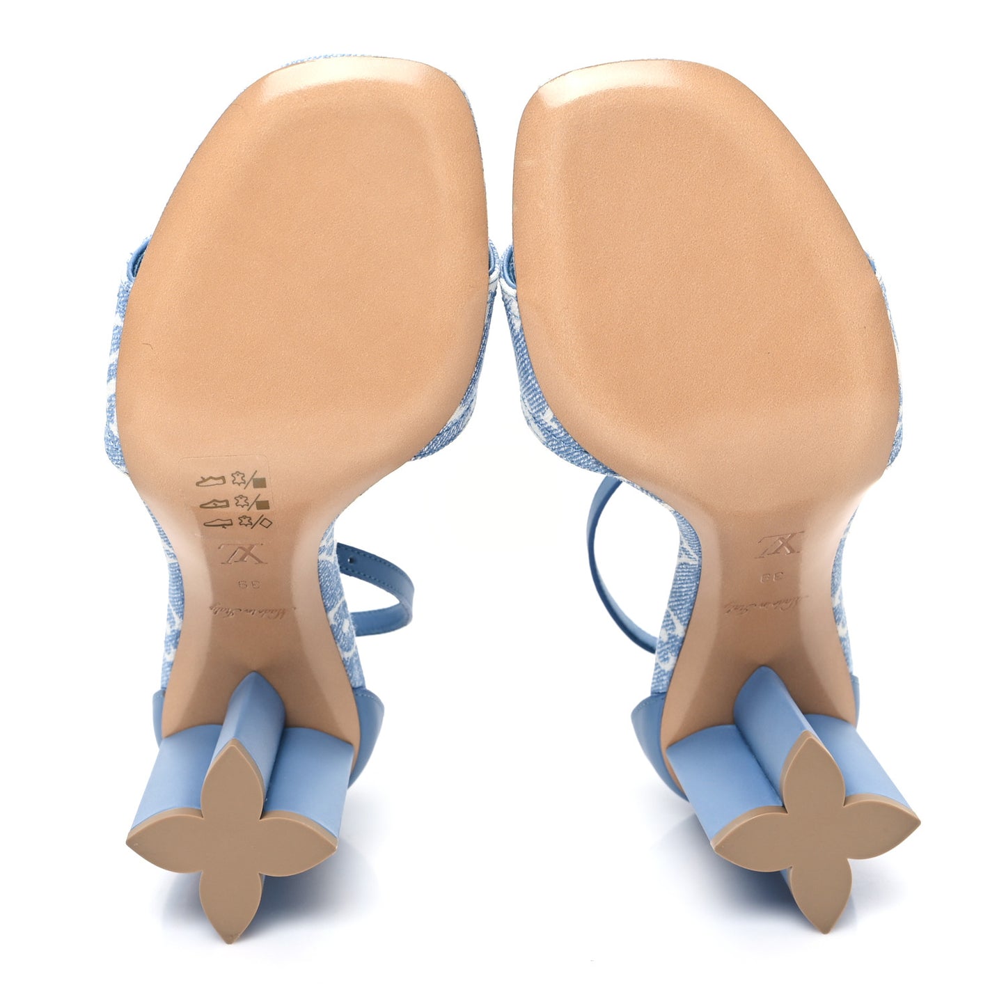 Monogram Denim Silhouette Sandals 39 Blue