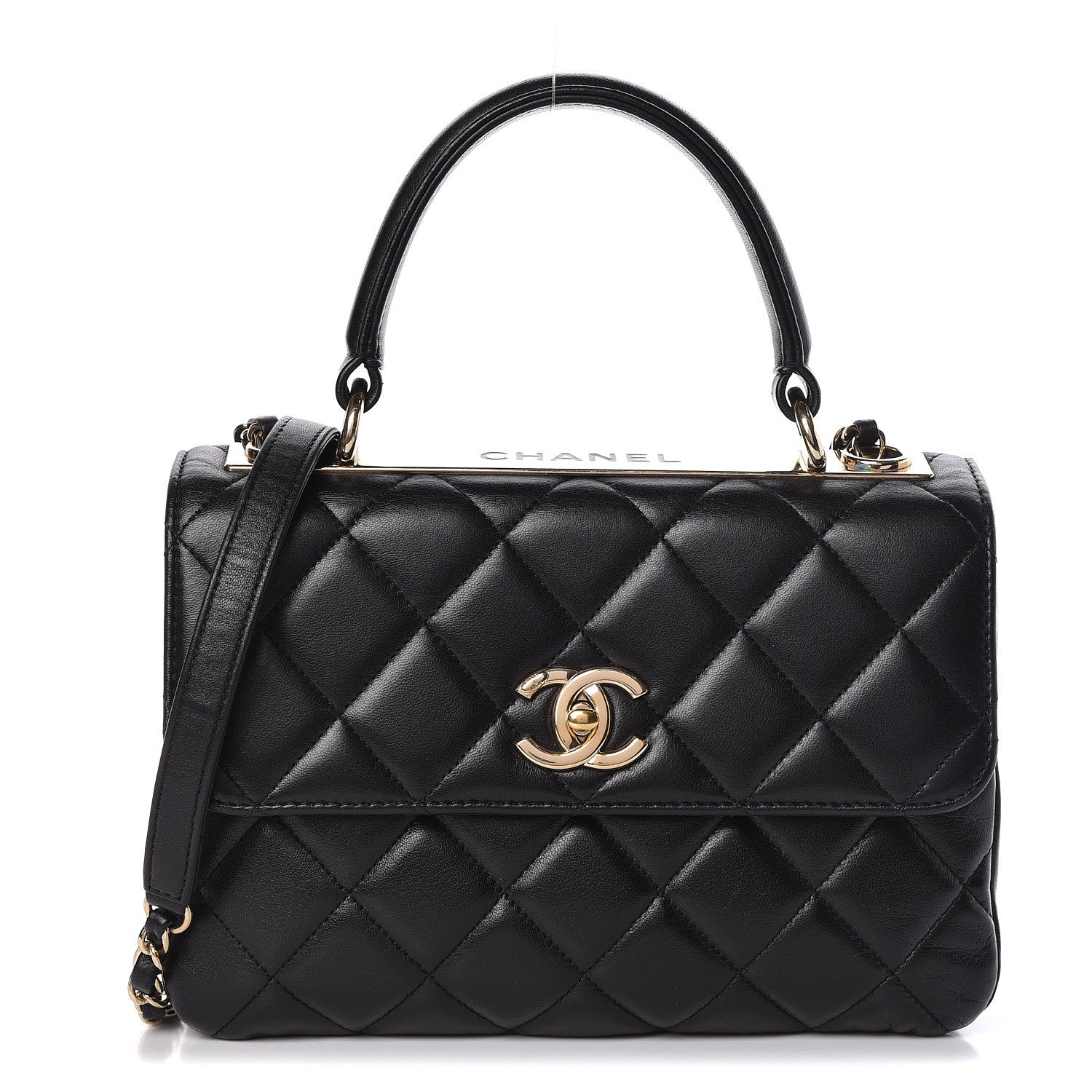 Chanel Lambskin Quilted Small Trendy CC Dual Handle Flap Bag Black 1 of 11
