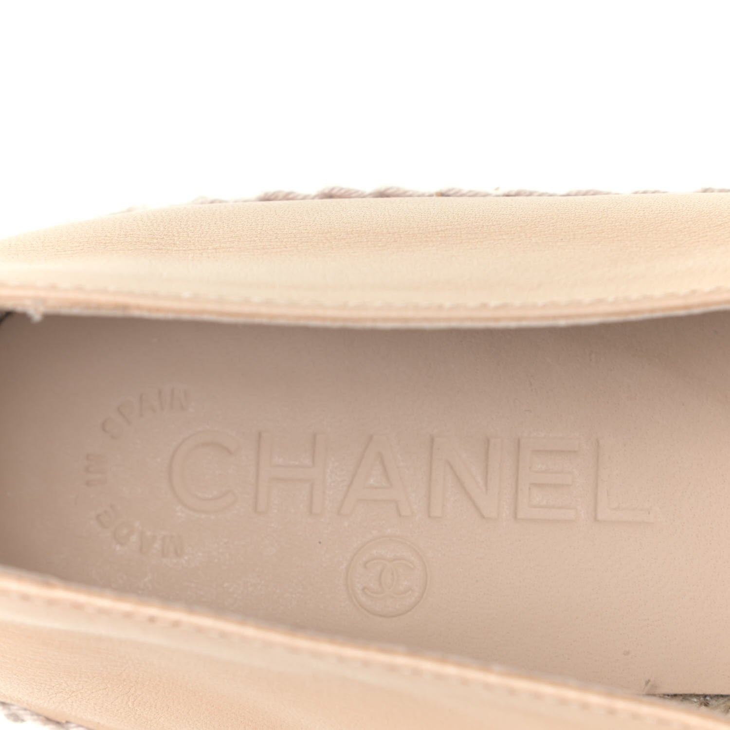 Chanel Lambskin CC Espadrilles 40 Beige Black 6 of 6