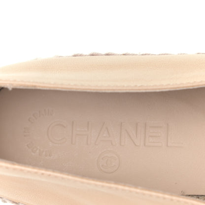 Chanel Lambskin CC Espadrilles 40 Beige Black 6 of 6