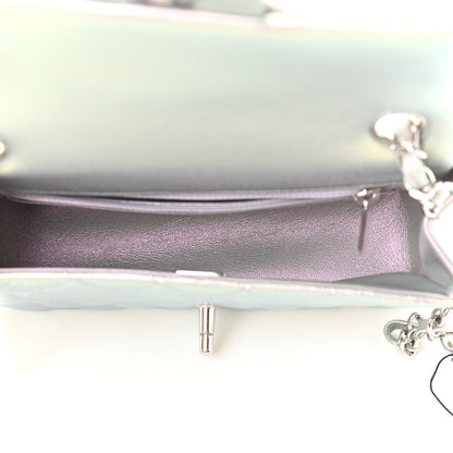 Chanel Iridescent Calfskin Quilted Mini Rectangular Flap Light Purple 5 of 9