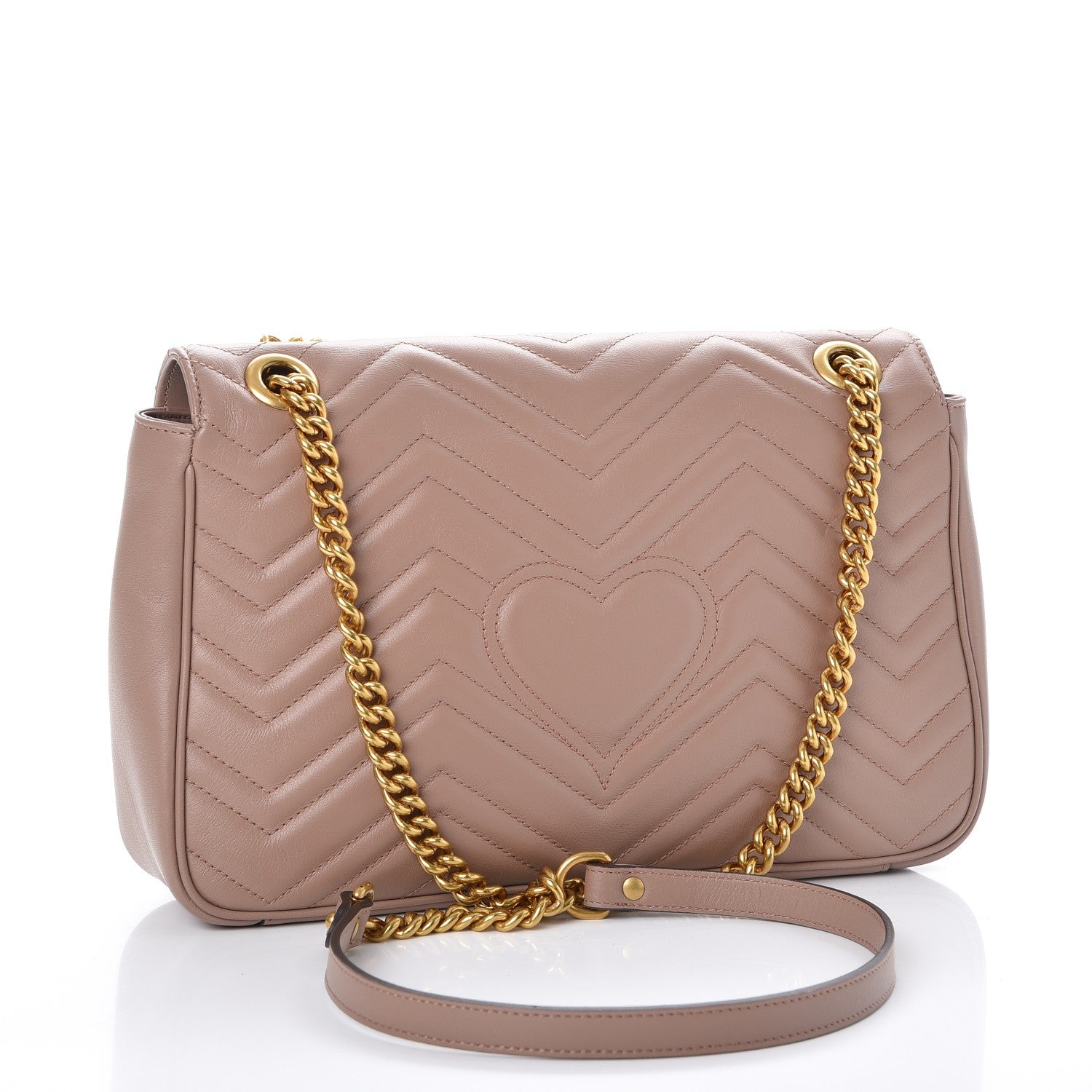 Gucci Calfskin Matelasse Medium GG Marmont Shoulder Bag Porcelain Rose 3 of 8