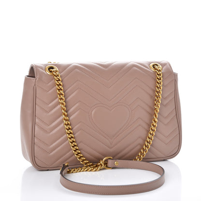 Gucci Calfskin Matelasse Medium GG Marmont Shoulder Bag Porcelain Rose 3 of 8