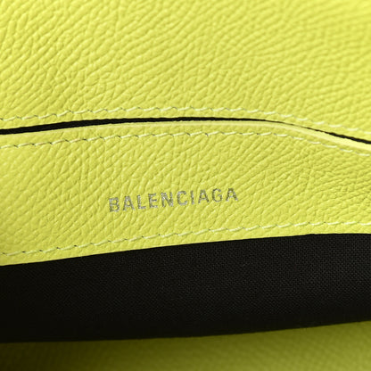 Balenciaga Signature Grained Calfskin Logo XXS Ville Top Handle Bag Acid Green Black 8 of 10
