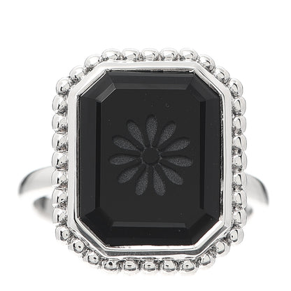 Tiffany Sterling Silver Black Onyx Ziegfeld Daisy Ring 55 7.25 1 of 6