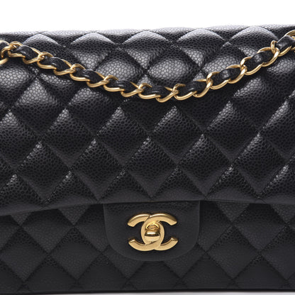Chanel Caviar Quilted Medium Double Flap Black 9 of 10