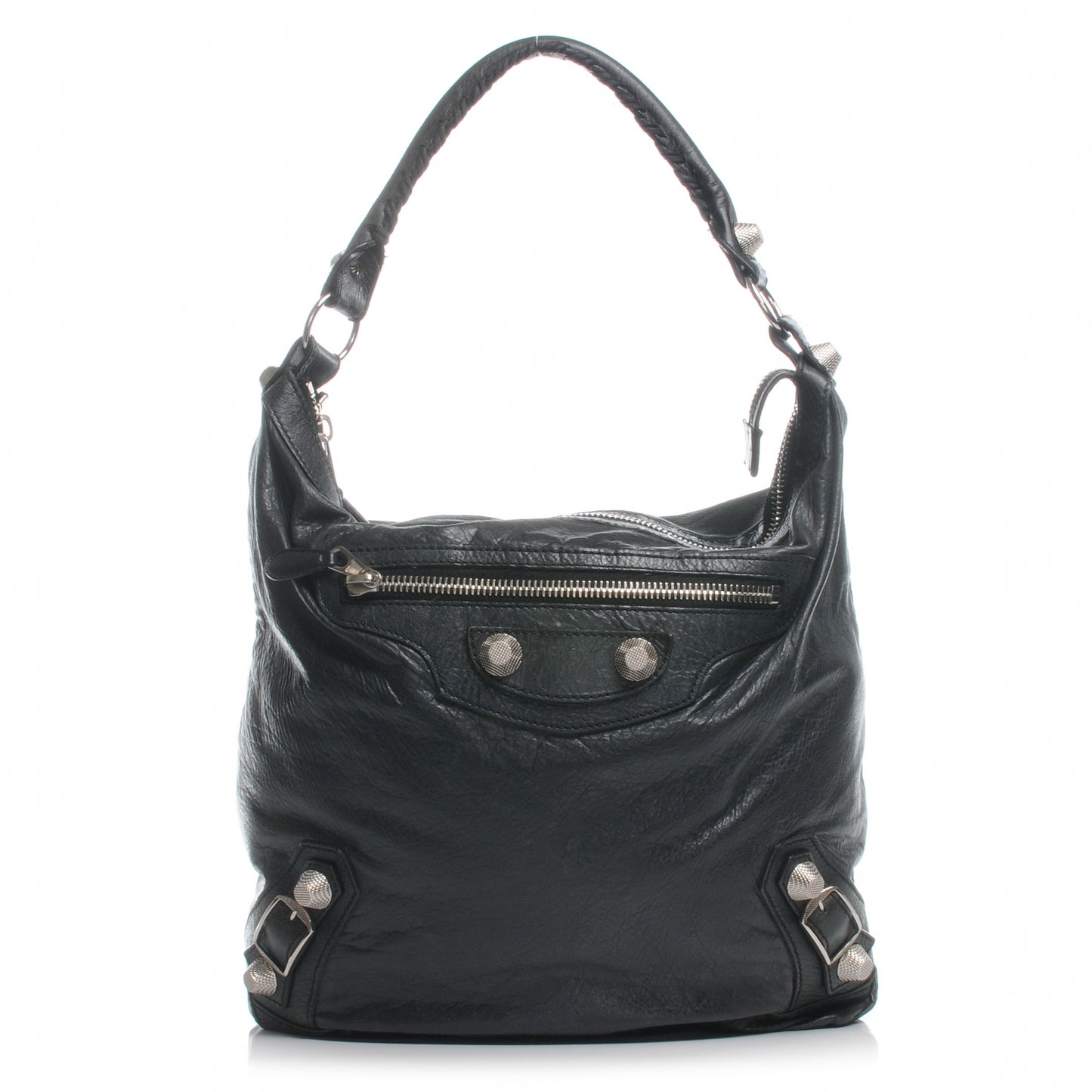 Agneau Giant 21 Silver Hardware Giant Day Hobo Black