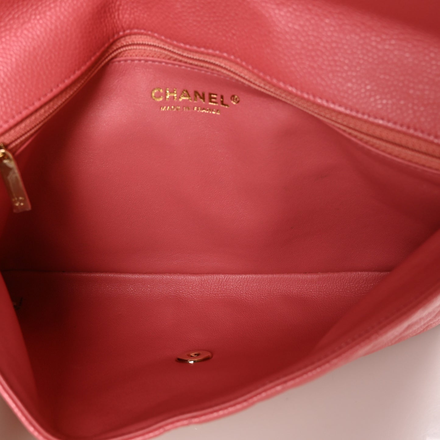 Caviar Quilted Flap Clutch Pink