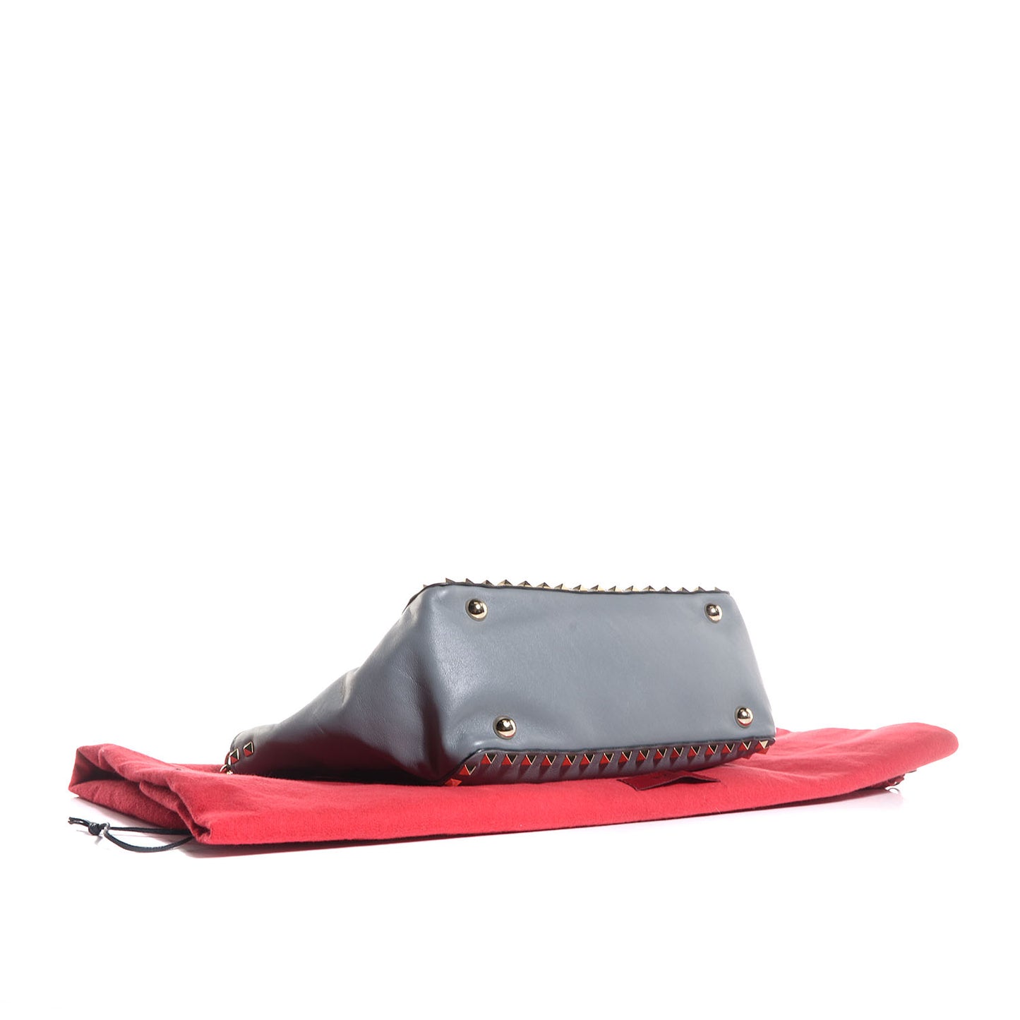 Vitello Small Rockstud Tote Grey