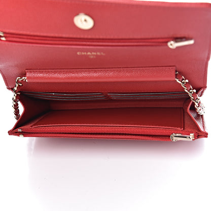 Chanel Caviar Quilted Wallet on Chain WOC Red 5 of 12