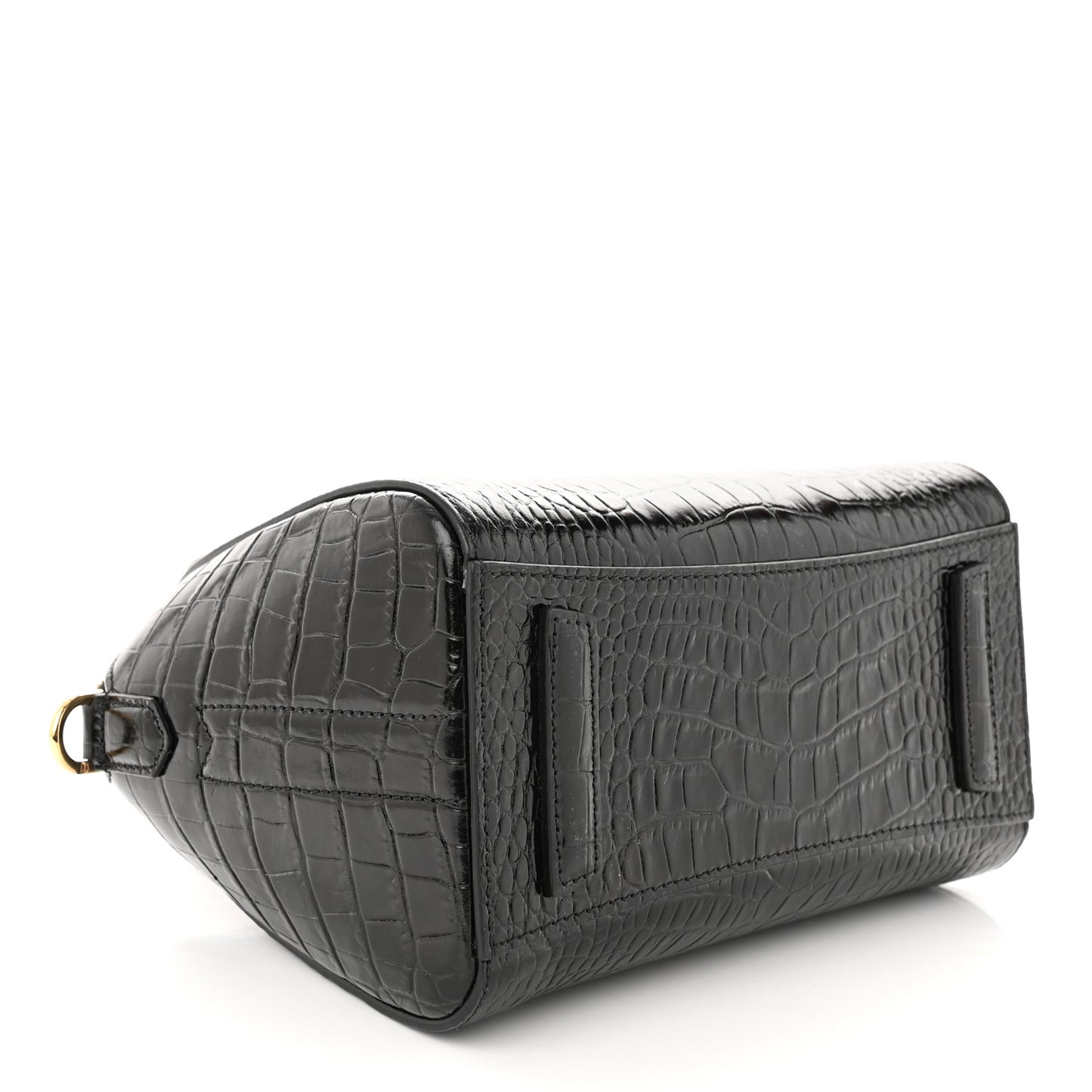 Calfskin Crocodile Embossed Mini Antigona Black