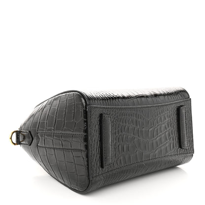 Givenchy Calfskin Crocodile Embossed Mini Antigona Black 4 of 10