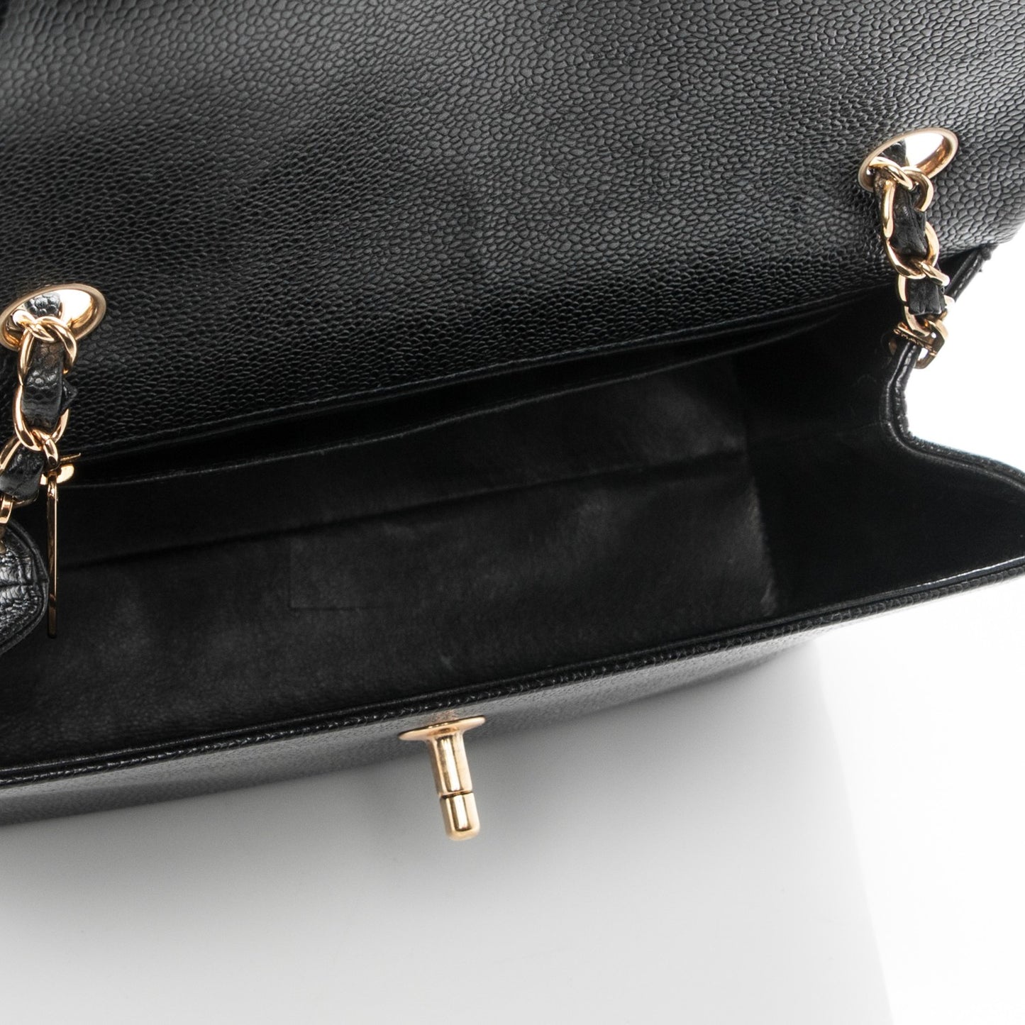 Caviar Flap Shoulder Bag Black