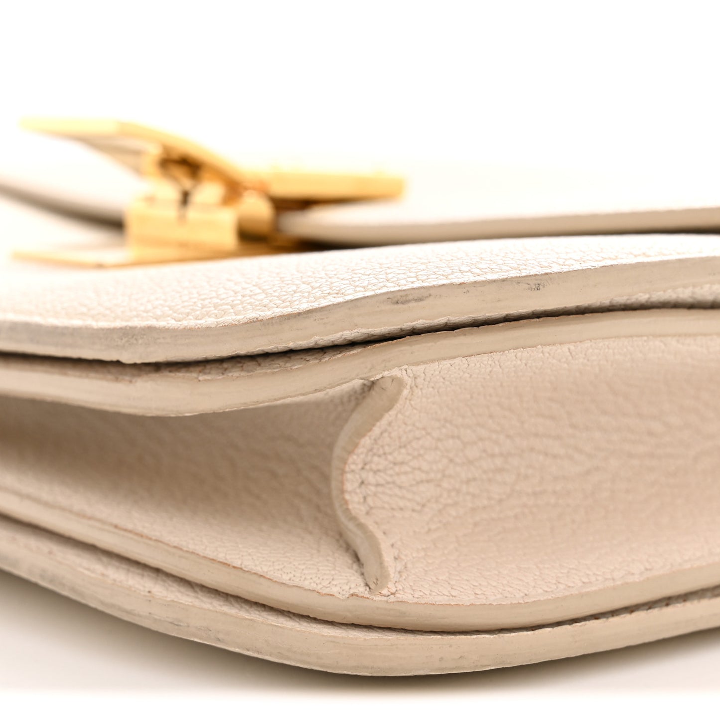 Goatskin Medium Classic Box Flap Bag White