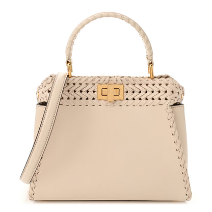 Fendi Nappa Interlace Mini Peekaboo Iconic Satchel Camelia 1 of 10