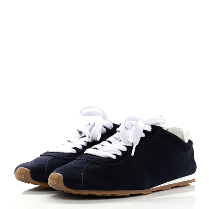 Miu Miu Camoscio Womens Plume Sneakers 39 Bleu 4 of 10