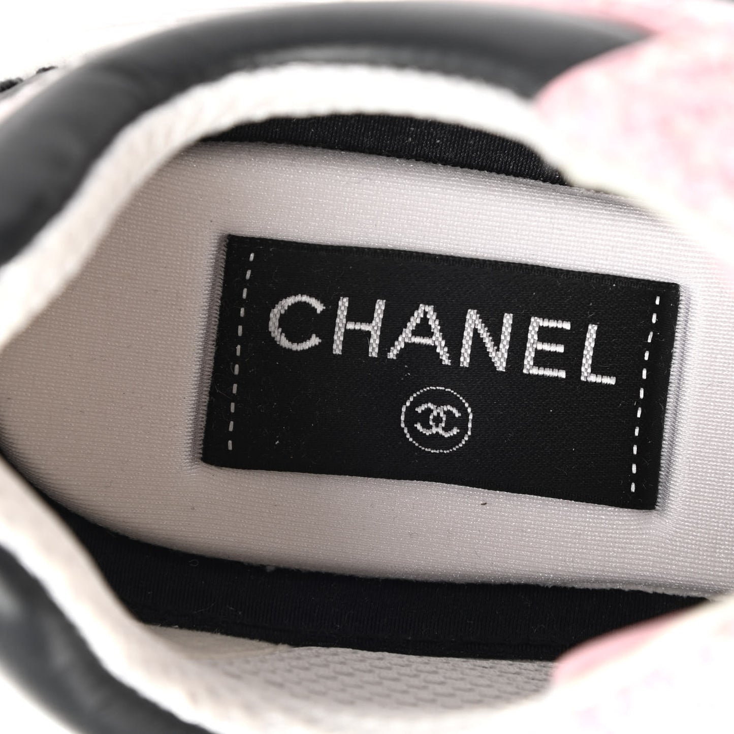 Tweed Suede Calfskin CC Sneakers 37 Gray Pink