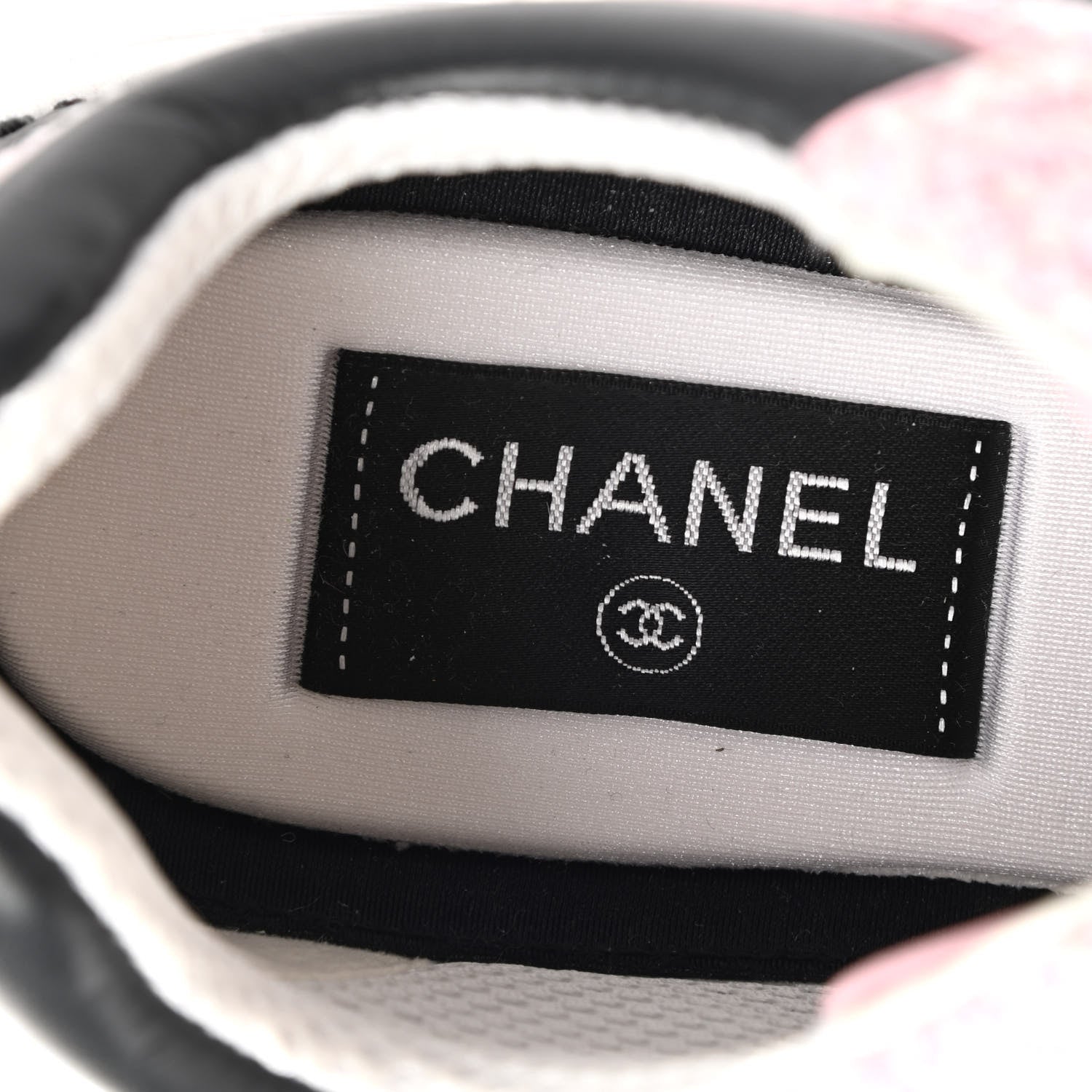 Chanel Tweed Suede Calfskin CC Sneakers 37 Gray Pink 6 of 7