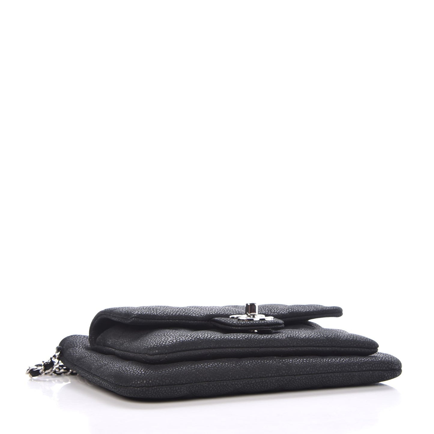 Iridescent Caviar Quilted Daily Zip Crossbody Bag Black