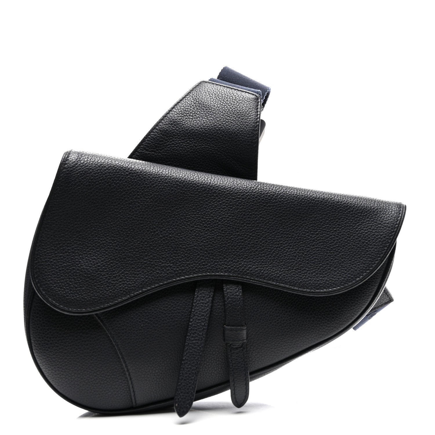 Christian Dior Grained Calfskin Kim Jones Saddle Bag Navy Blue 1 of 9