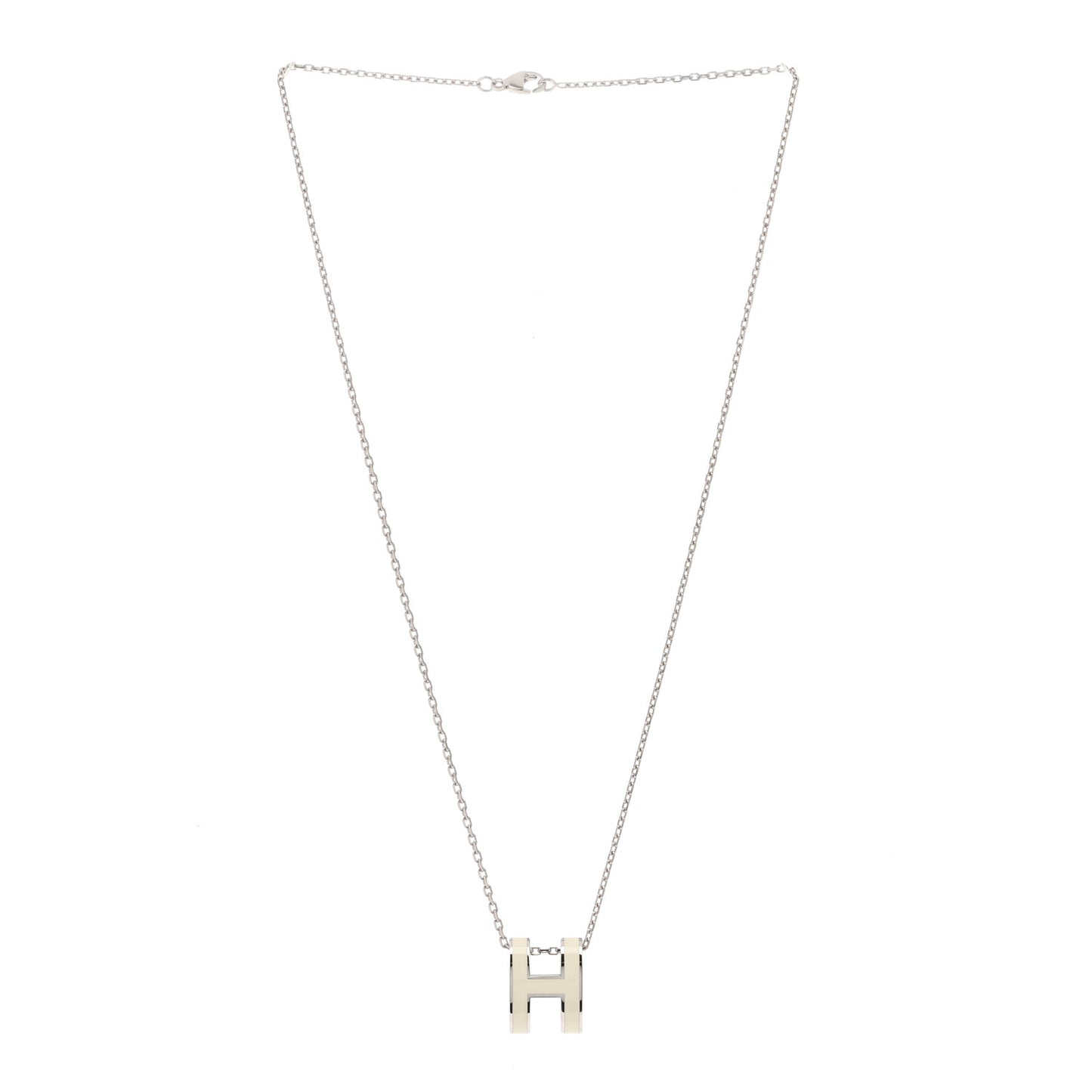 Palladium Pop H Pendant Necklace White
