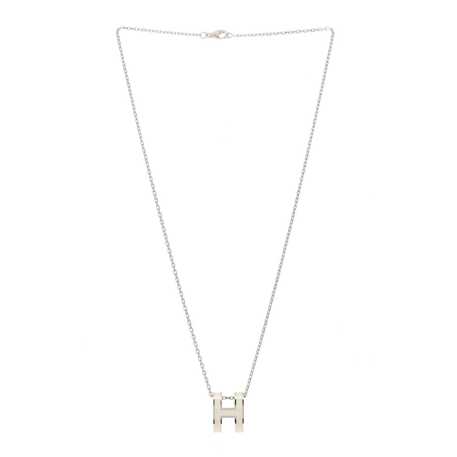 Hermes Palladium Pop H Pendant Necklace White 3 of 7