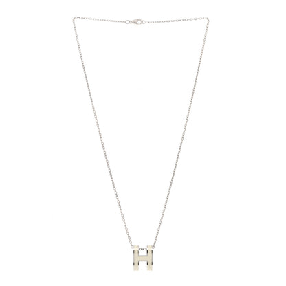 Hermes Palladium Pop H Pendant Necklace White 3 of 7