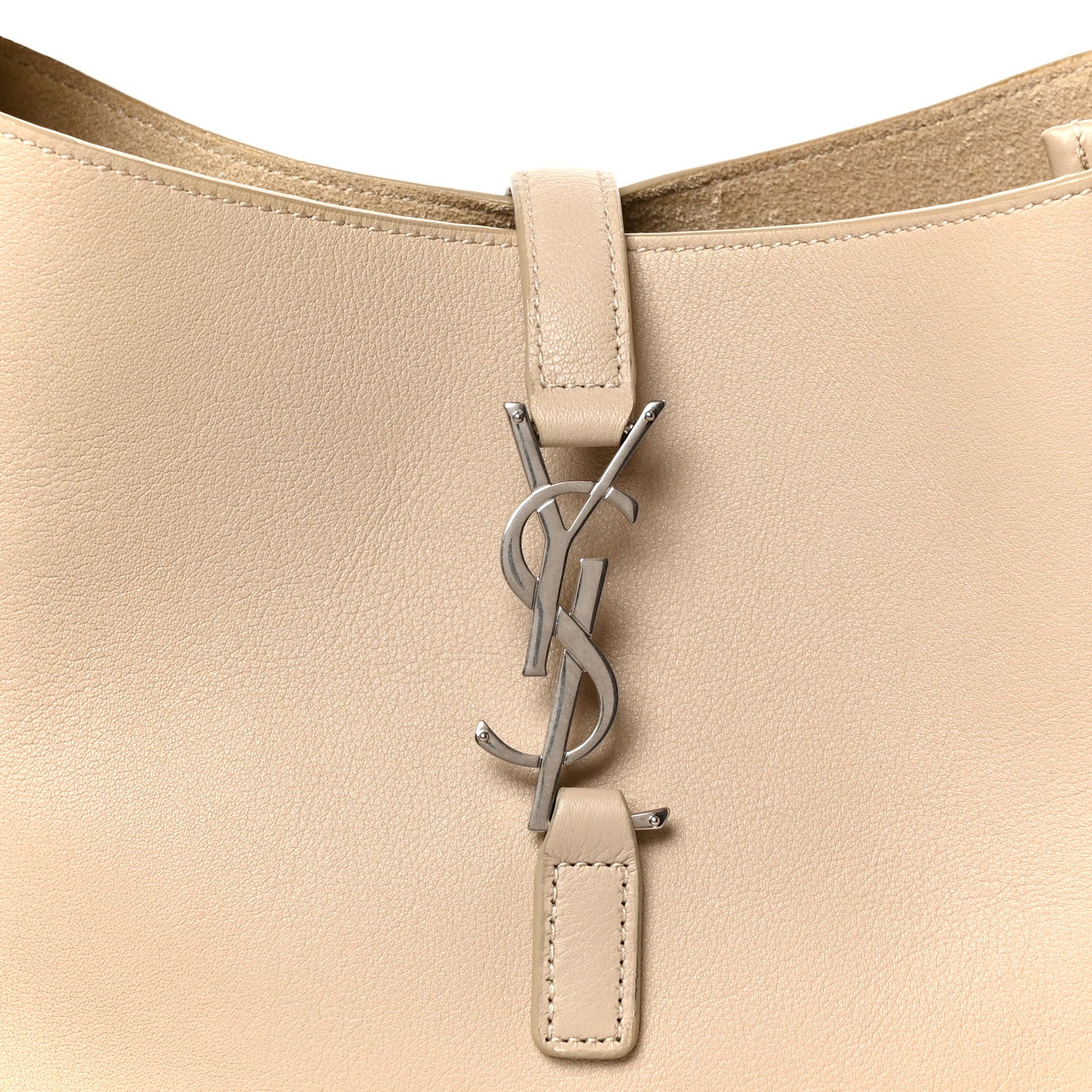 Saint Laurent Smooth Calfskin Small Le 5 A 7 Soft Hobo Sea Salt 8 of 11