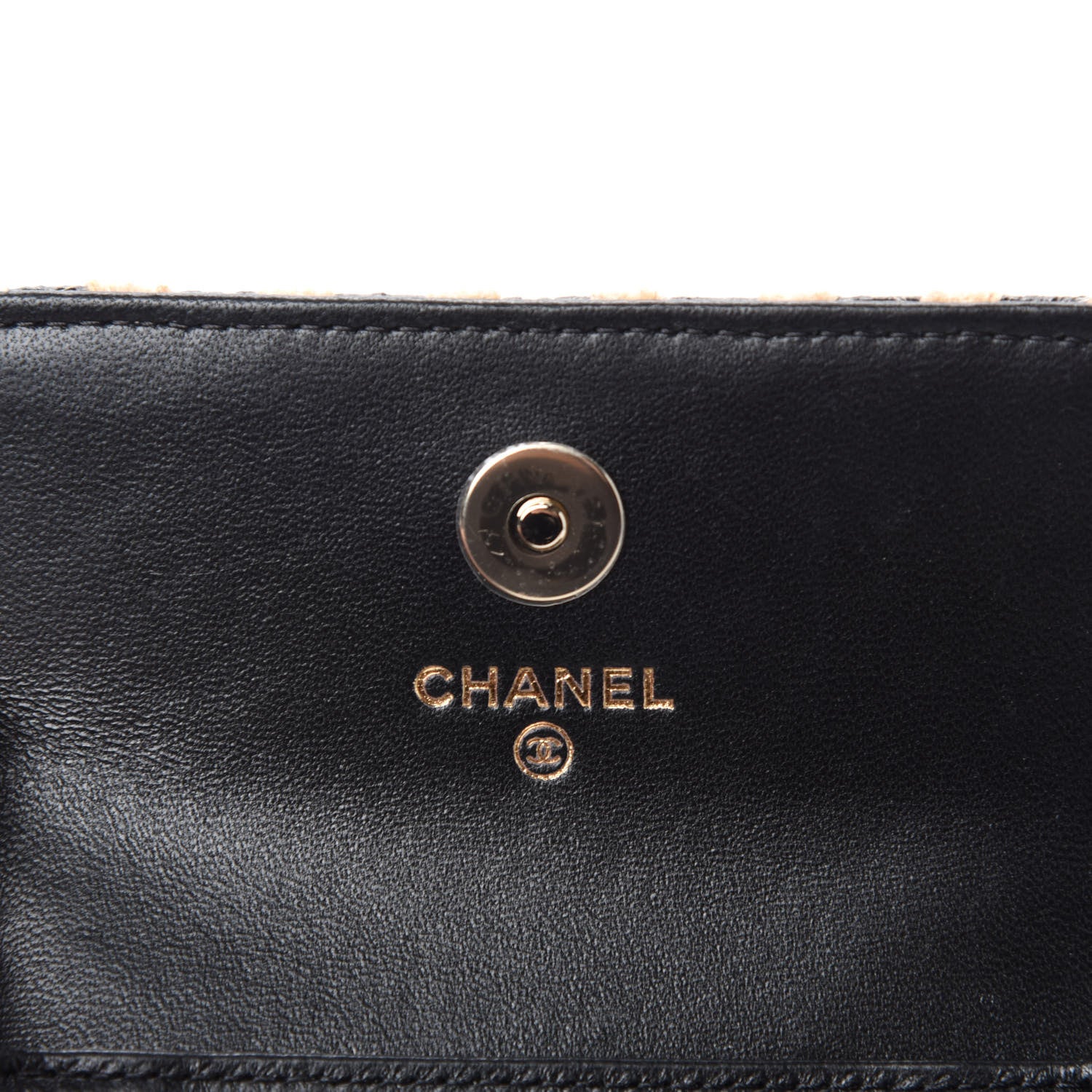 Chanel Raffia Jute Striped Belt Bag Black Beige 8 of 11