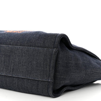 Chanel Denim Small Deauville Tote Blue Orange 10 of 10