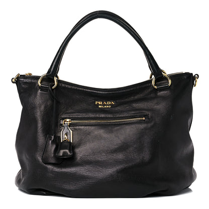 Prada Soft Calfskin Shopping Tote Black 1 of 15