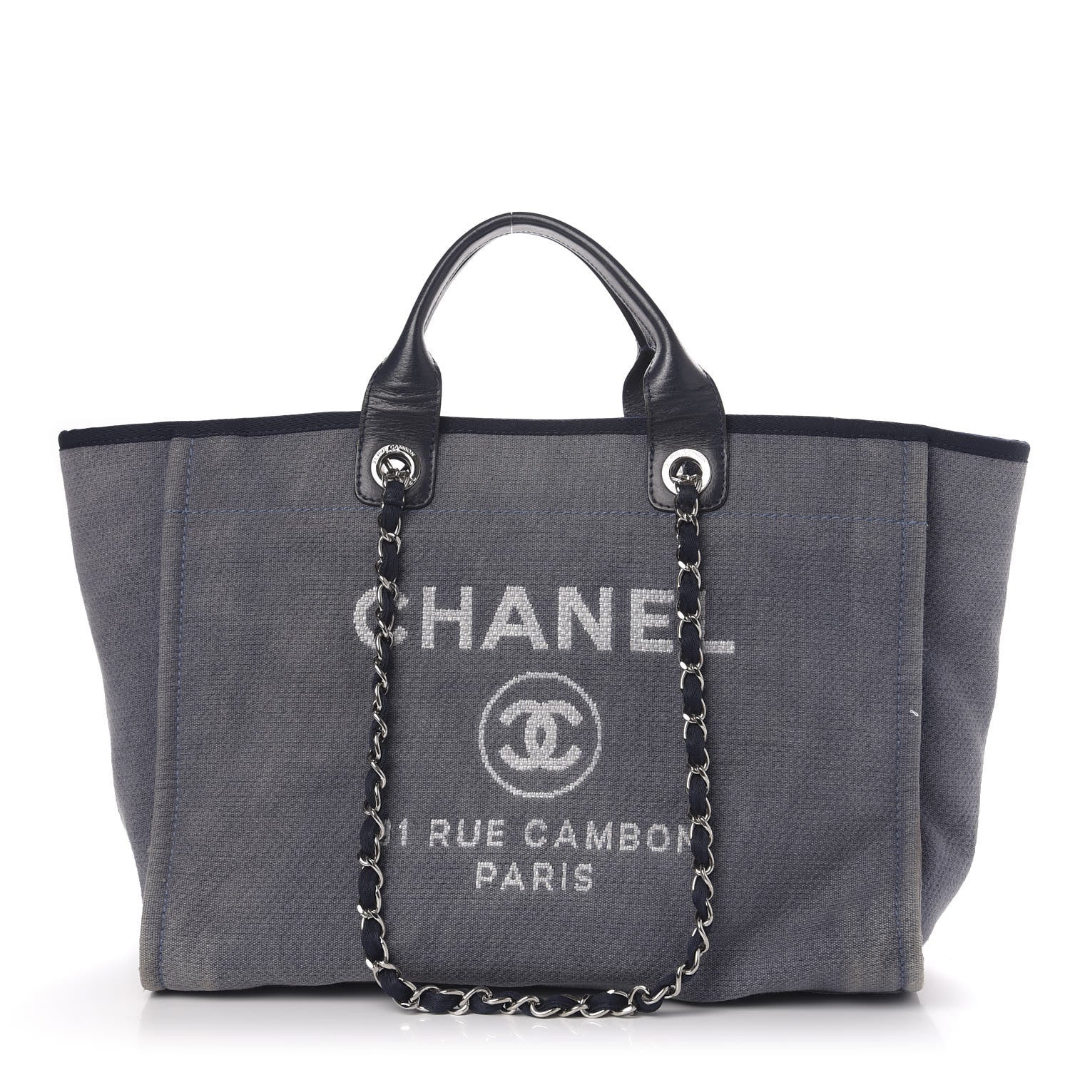 Chanel Canvas Medium Deauville Tote Blue 1 of 10