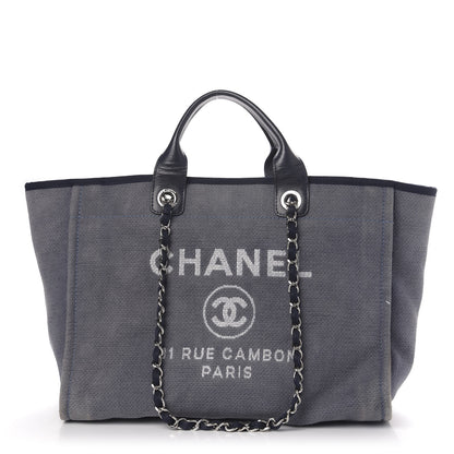 Chanel Canvas Medium Deauville Tote Blue 1 of 10