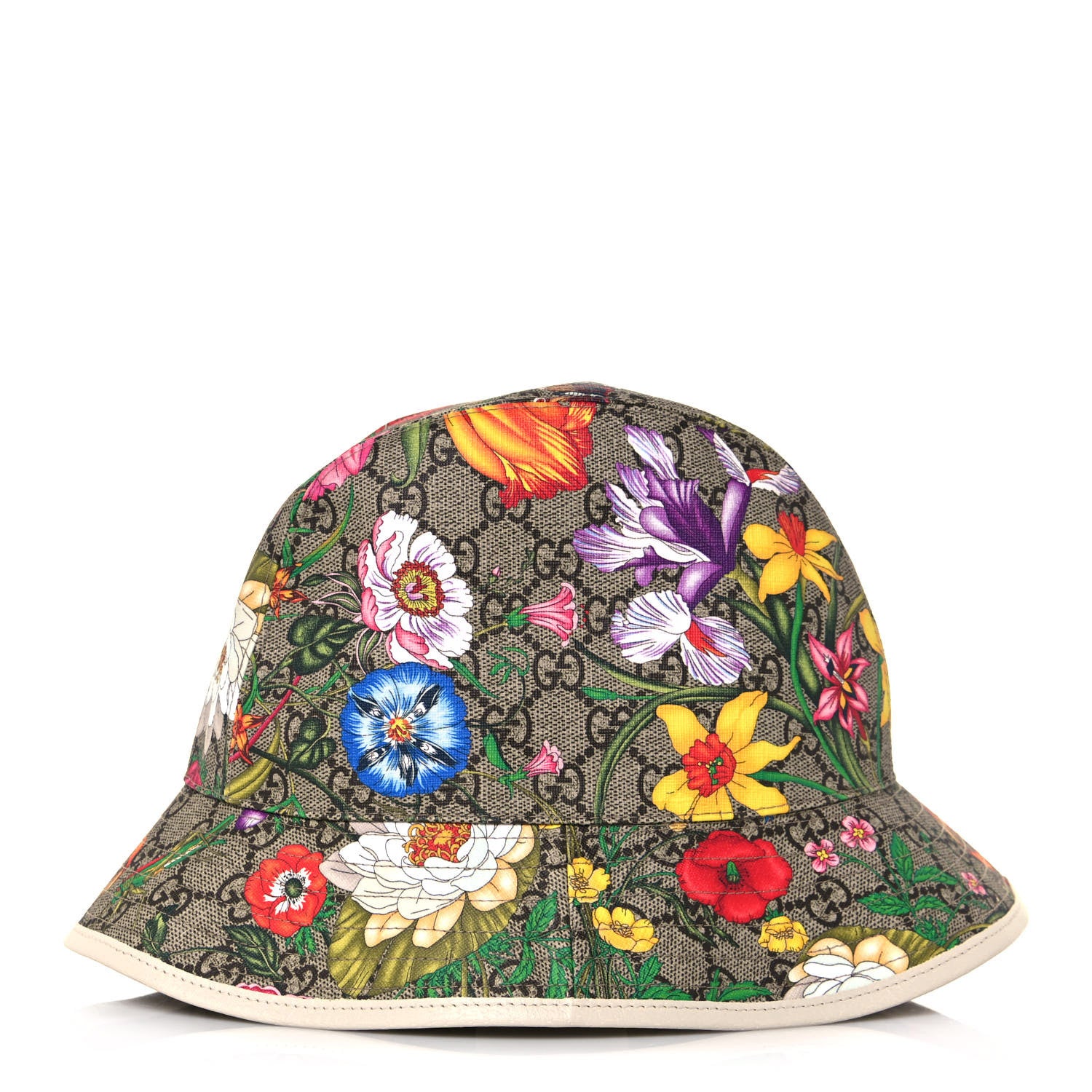 Gucci GG Supreme Monogram Flora Bucket Hat 58 White 5 of 8