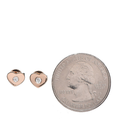 Tiffany 18K Rose Gold Diamond Paloma Picasso Modern Heart Earrings 2 of 4