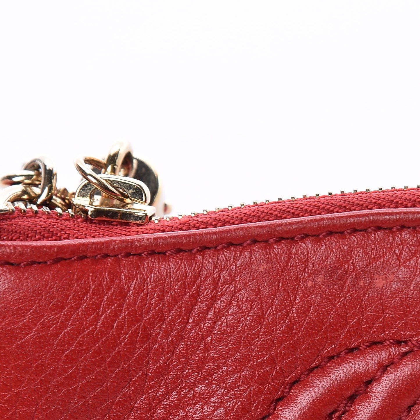 Pebbled Calfskin Soho Key Case Red