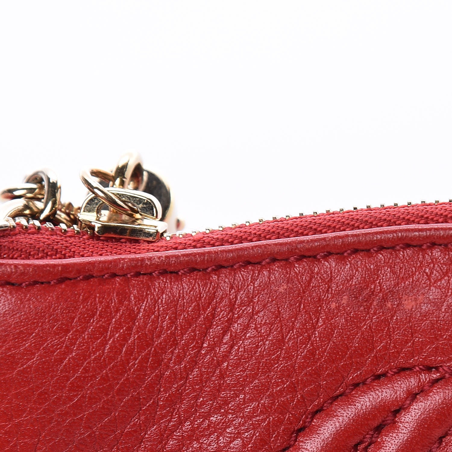Gucci Pebbled Calfskin Soho Key Case Red Red 8 of 9