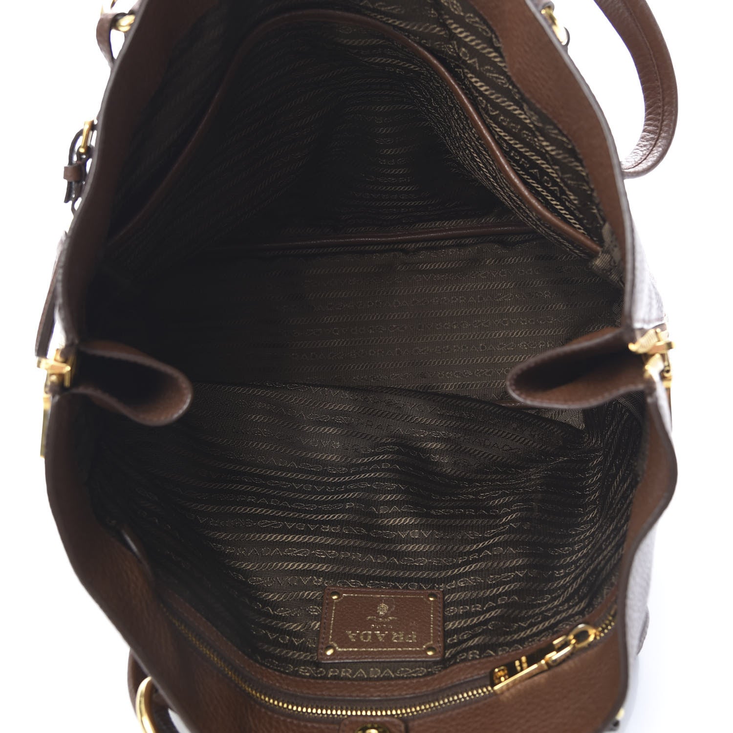 Prada Vitello Daino Side Zip Tote Tabacco 5 of 17