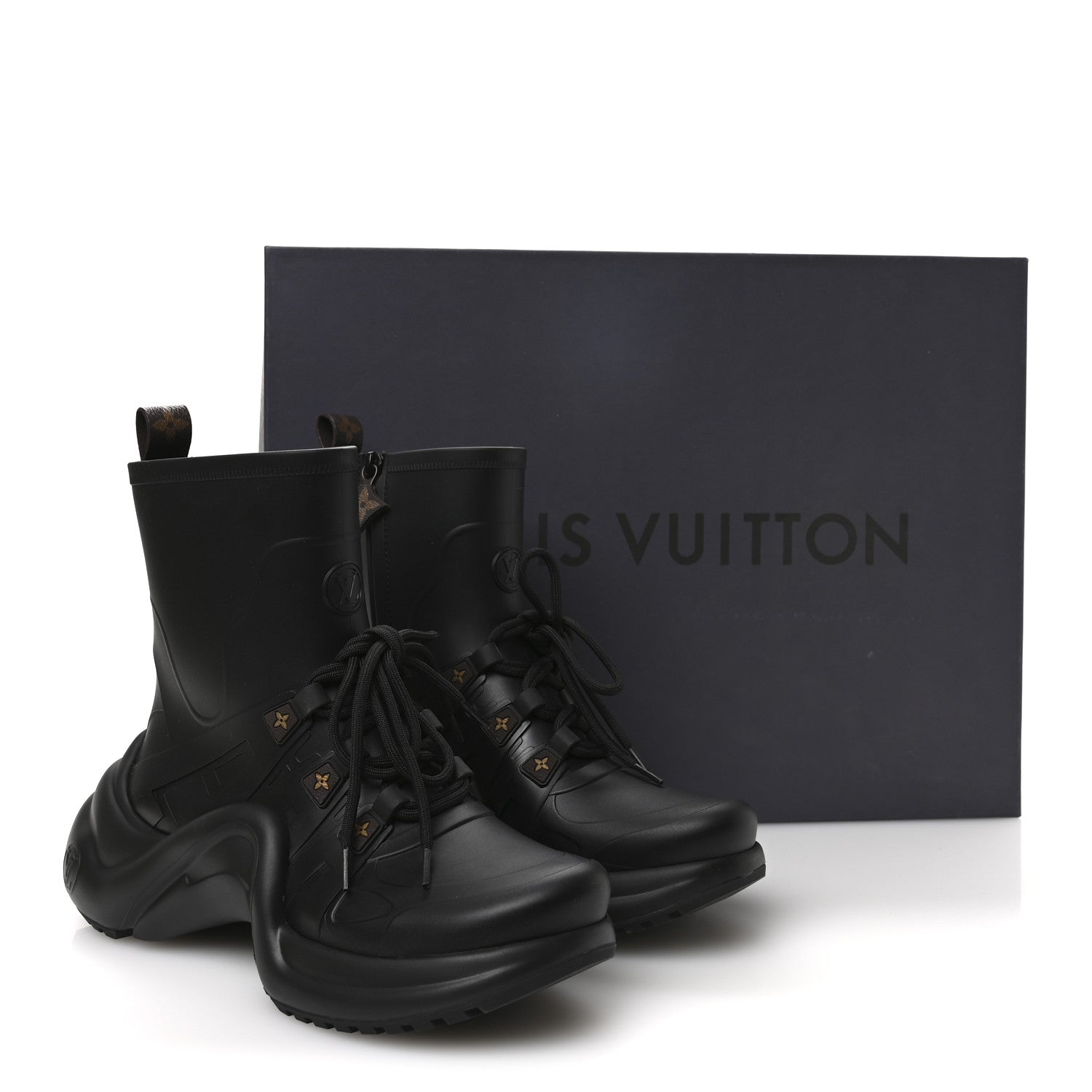 Louis Vuitton Mat Rubber Monogram LV Archlight Sneaker Boots 38 Black 9 of 9